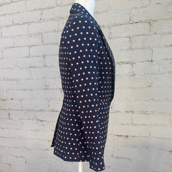 Smythe Lounge Blazer Navy Polka Dot Size 2 - Picture 6 of 14